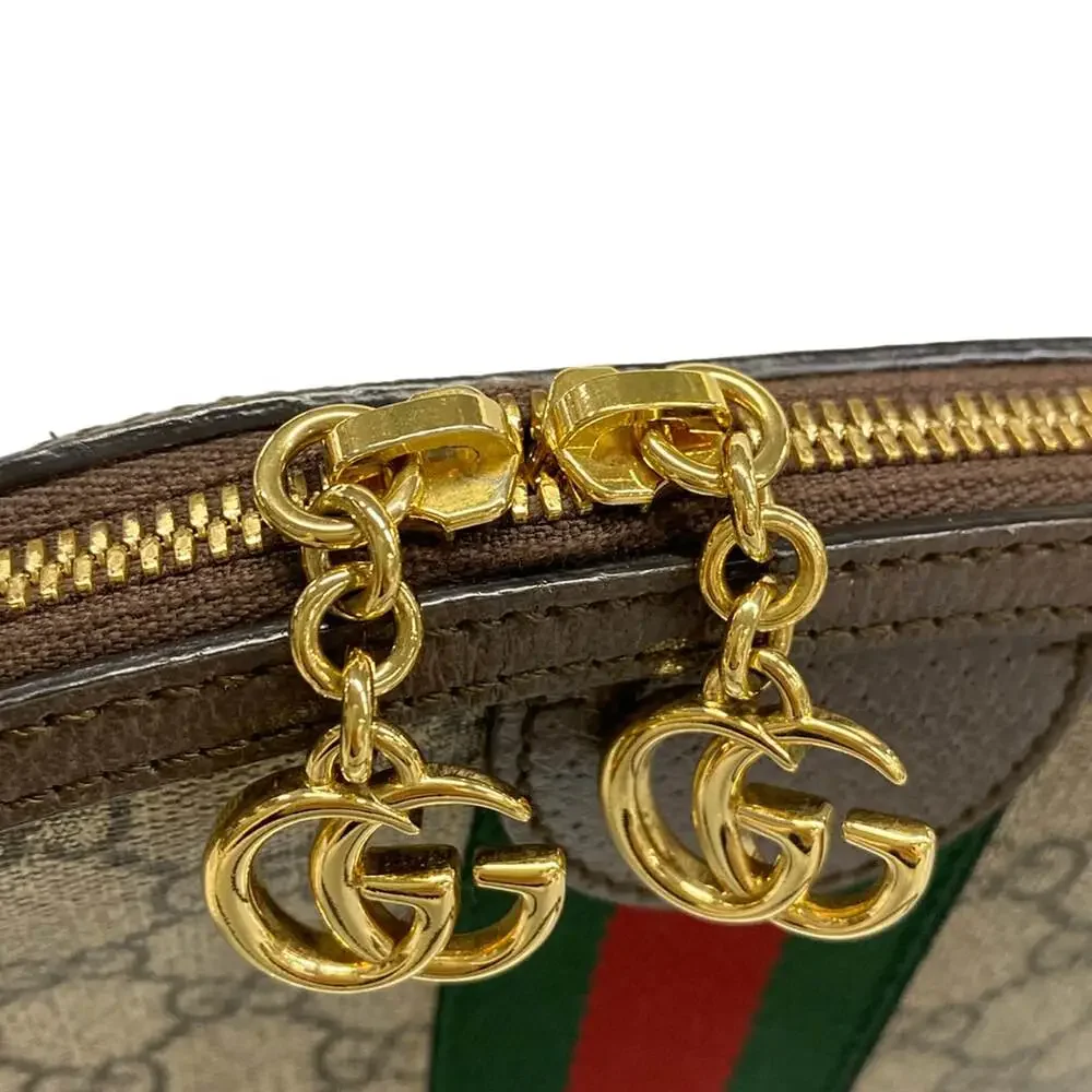 Gucci Ophidia Shoulder Bag 499621 Beige Dark Brown PVC Leather - Picture 12 of 15